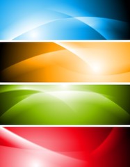 Bright abstract vector waves banners