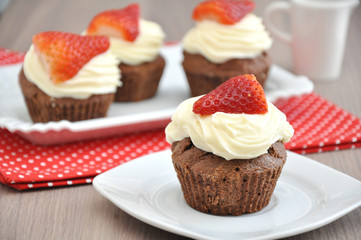 Erdbeer Schokoladen Cupcakes