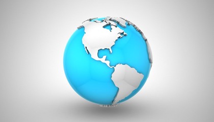 Naklejka premium Globe. Gray background, 3d render