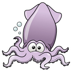 Fototapeta premium illustration of squid cartoon