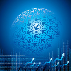 Blue arrow motion with Business background