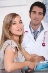 Girl in the doctor's office