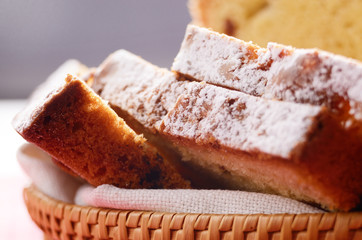 Raisin cake in the basket