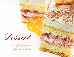 Cake on white background