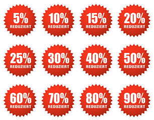 Rabatt Sticker - rot
