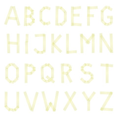 Klebestreifen Buchstaben gelb
