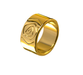 beautiful gold wedding ring isolated on white background