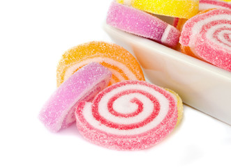 Obraz na płótnie Canvas kolorowe słodkie cukierki owocowe.