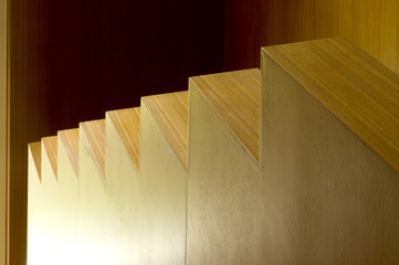 details of modern wooden stairs as a background