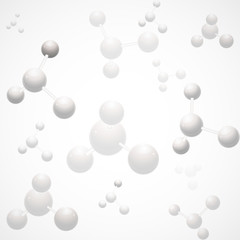 white 3d molecule background
