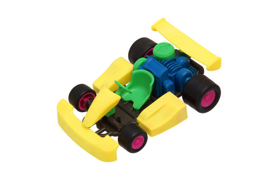 Toy race car. Colored.