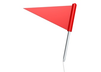 Red triangle flag pin