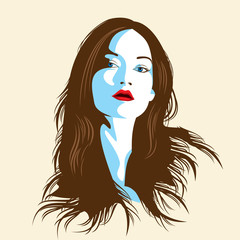 glamour girl with brown hairs