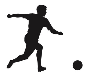Soccer player detailed vector silhouette. Sports design