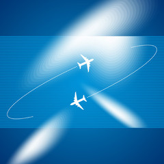 Background of flying planes