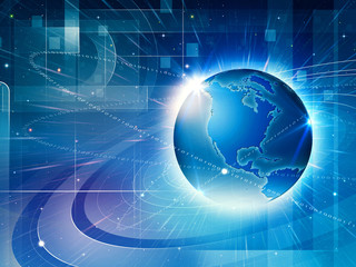 Global information network. Abstract techno backgrounds