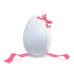 Fototapeta na wymiar Egg with red ribbons. Vector design.