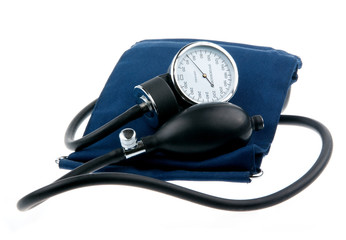 Sphygmomanometer isolated on white