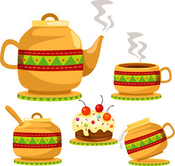 Set of coffee and cake