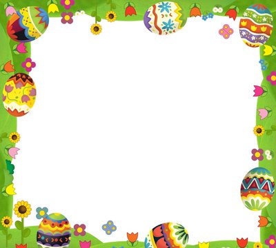 The happy easter frame - illustration for the children