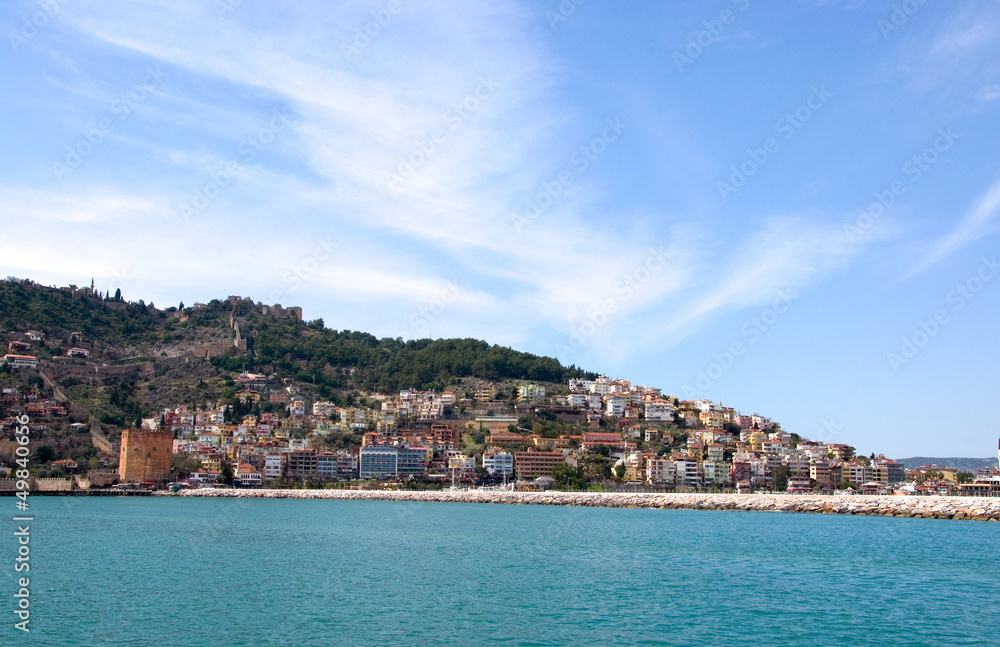 Poster burgberg und roter turm - alanya - türkei