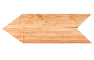 empty wooden sign on white background