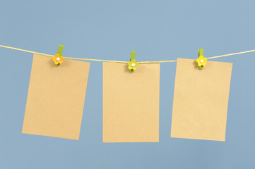 memo notes hanging on a clothes line