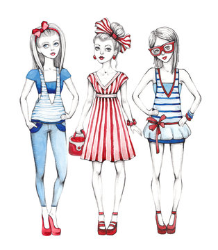 Fashion girls illustration