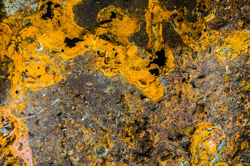 Texture of colored rust metal plate