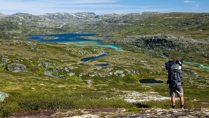 Trekking in der Hardangervidda in Norwegen