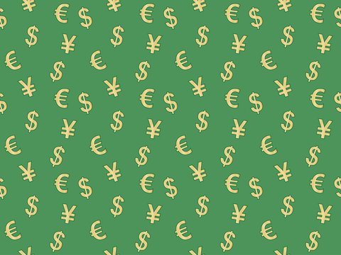 seamless pattern with currency signs