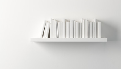 shelf with white books - 49842839