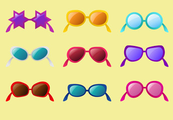 vector set of sunglasses