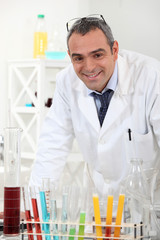 Fototapeta premium Man in chemical laboratory
