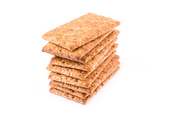 Wholesome biscuits with cereal isolated on white.