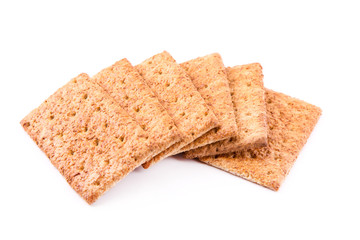 Wholesome biscuits with cereal isolated on white.