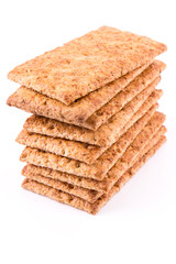 Wholesome biscuits with cereal isolated on white.