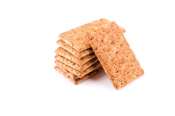 Wholesome biscuits with cereal isolated on white.