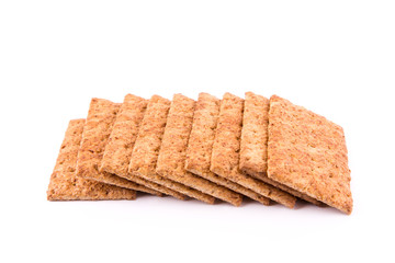 Wholesome biscuits with cereal isolated on white.