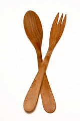 paire de couverts à salade en olivier