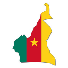 Carte et drapeau du Cameroon