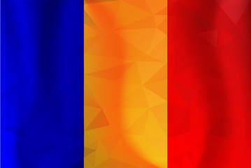 Romanian polygonal  flag