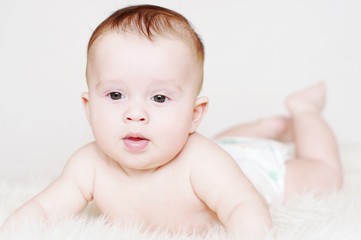 Serious five-months baby