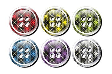Glossy Plaid Buttons