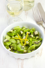 dessert of kiwi in the bowl