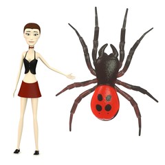3d render of cartoon character with eresus spider