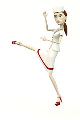 cartoon nurse - fighting