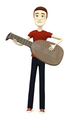 3d render of cartoon character with lute