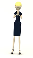 cartoon businesswoman - praying