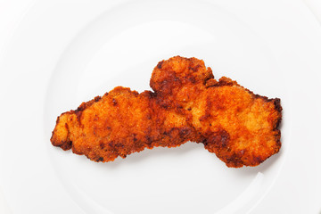 Wiener Schnitzel in der Form von Österreich